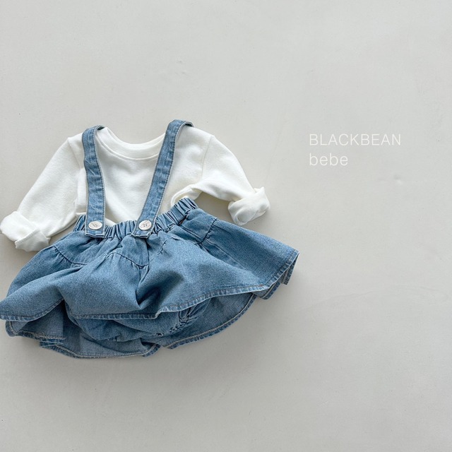 【予約】black bean (bebe / keily skirt salopette + tee