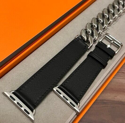 430 廃盤・美品 焦げ臭 Apple watch HERMES インディゴ/クレ 