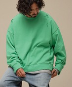 THEOREM Laidback Stacked CN Sweatshirt (GRN) TRM-2624007