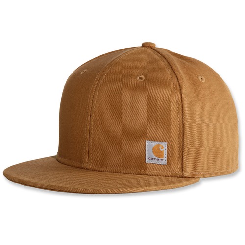 カーハート ダックコットン ワークキャップ 10077493 CARHARTT FIRM DUCK FLAT BRIM CAP BROWN [並行輸入]