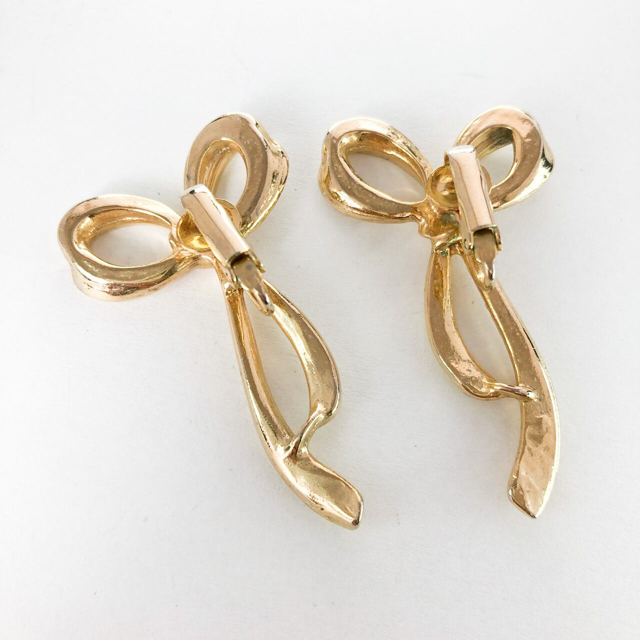 gold bow earring[e-1764] ヴィンテージイヤリング LEO VINTAGE レオヴィンテージ