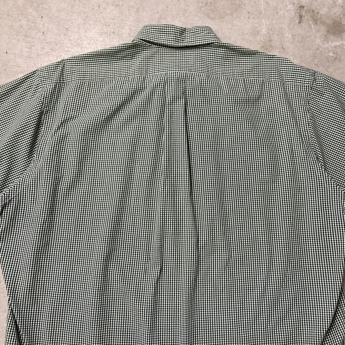 90年代 Ralph Lauren ラルフローレン BLAKE ギンガムチェックシャツ メンズL 古着 90s ヴィンテージ VINTAGE ボタンダウンシャツ チェック柄 グリーン ホワイト 長袖シャツ マルチカラー