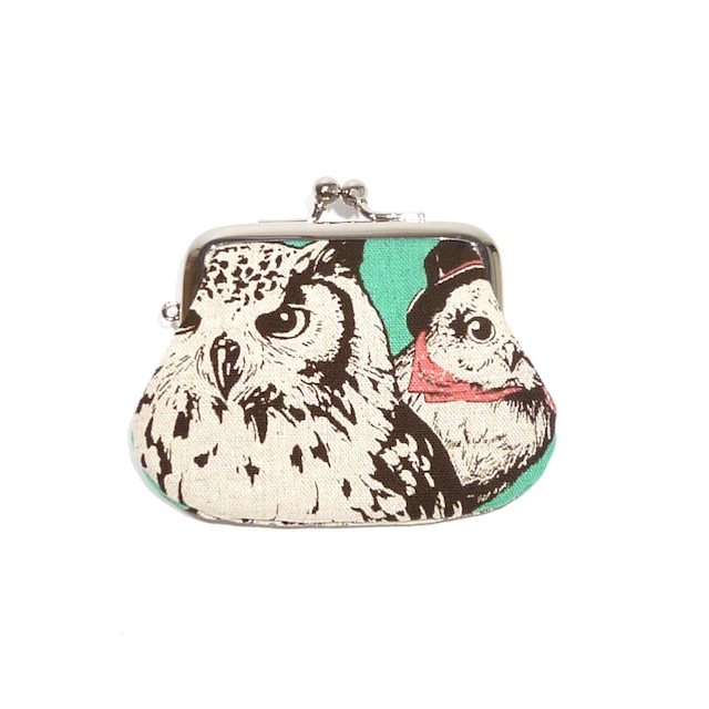 3/15追加★ がま口 小銭入れ ふくろう・ミミズク柄 コインケース G742