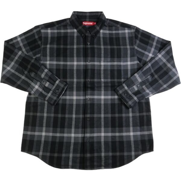 Size【M】 SUPREME シュプリーム 23AW Plaid Flannel Shirt Black 長袖