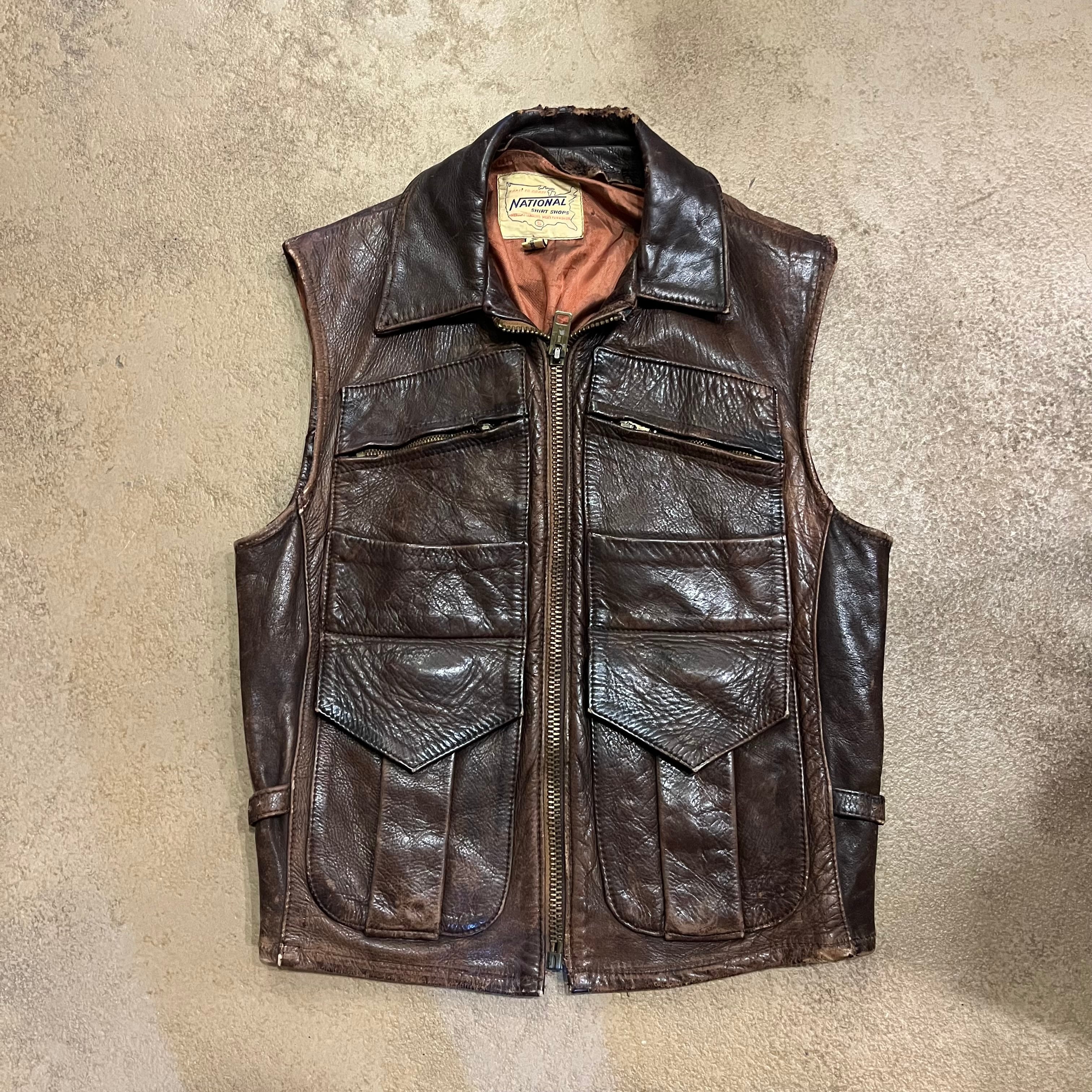 around 80~90's Lewis Leathers Leather Vest | Pay ID