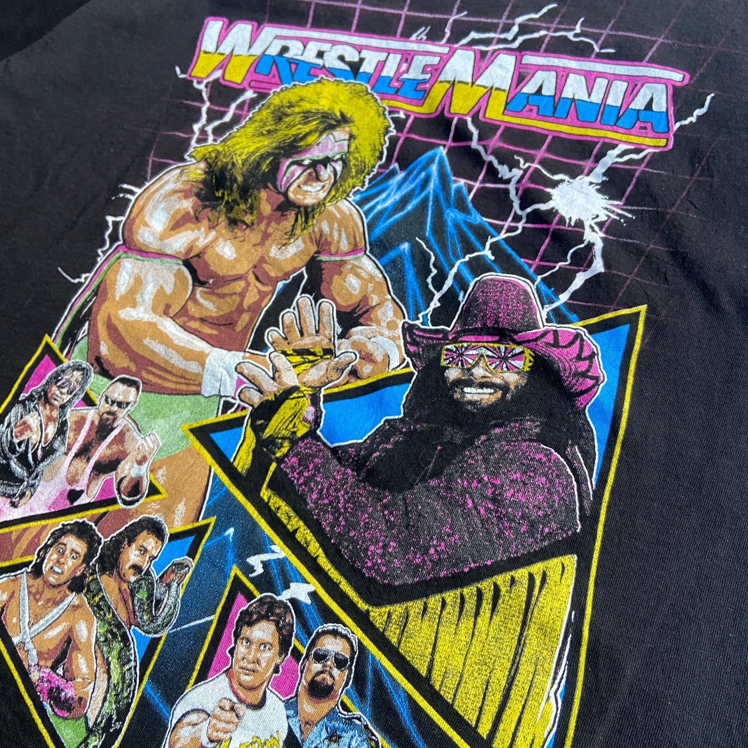 WWE World Wrestling Entertainment 総柄Tシャツ