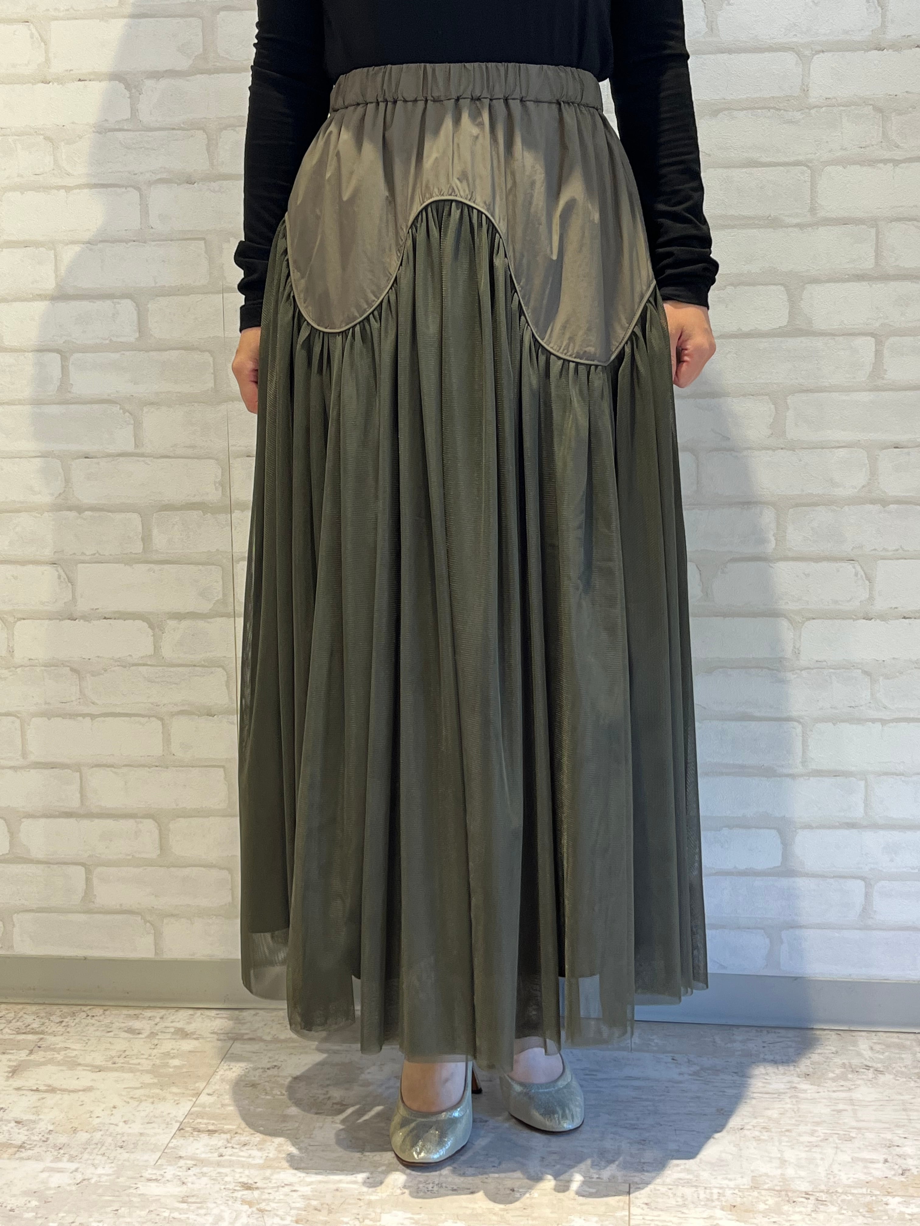 2025AW新作/Dignite collier/80256036/切り替えチュールスカート