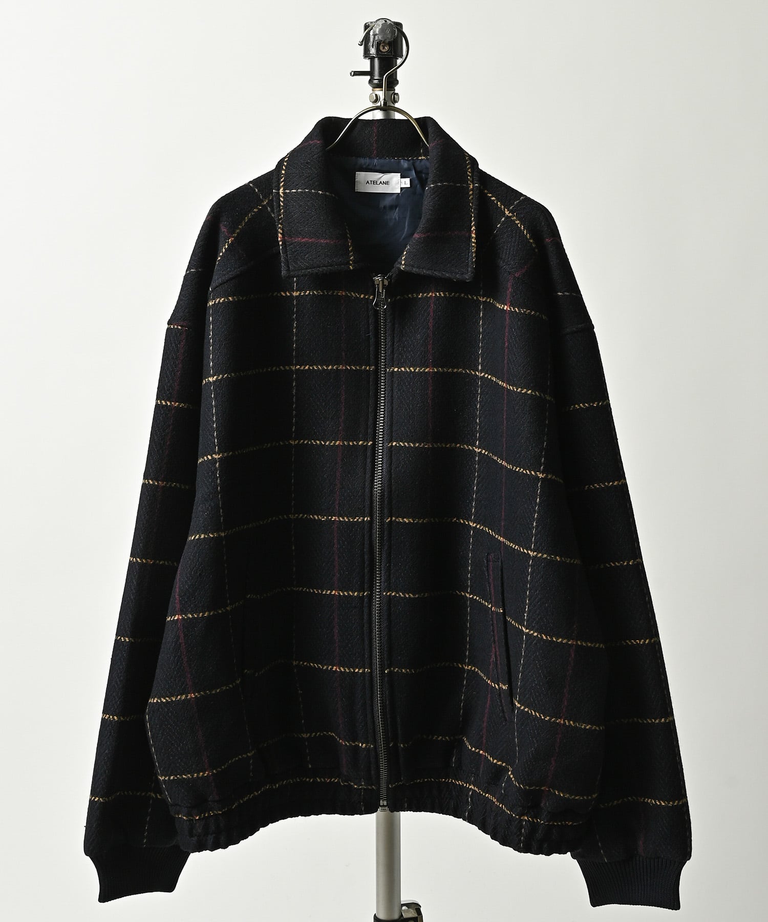 ATELANE Tweed bomber jacket (NAV) 25A-23032