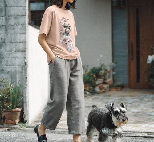 花とシュナウザー Heavy Weight T-shirt