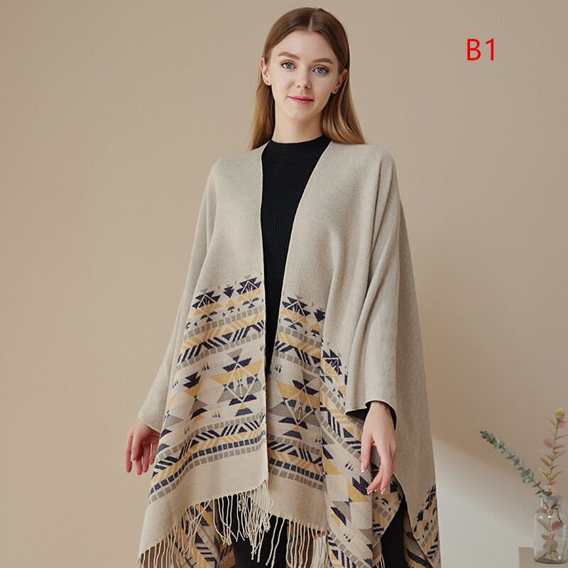 u20466レディース 起毛 2WAY 大判 フリンジストール 全8色