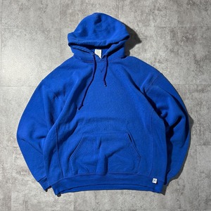 00s Russell Hoodie 無地 ブルー ounce Mid XL / 身幅62 着丈61cm