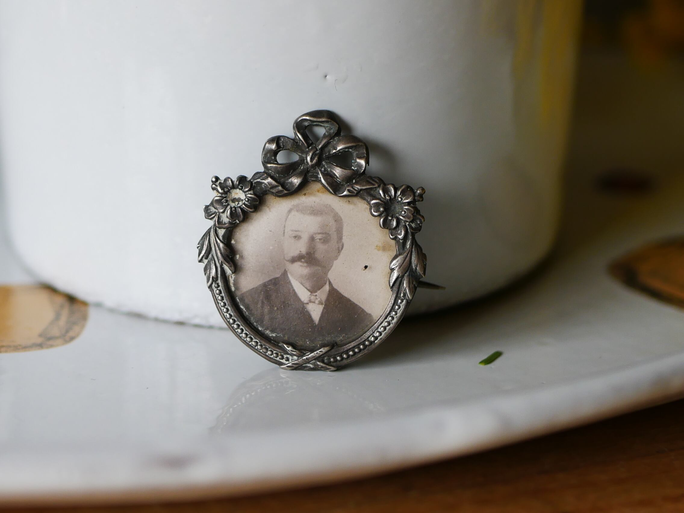 貴婦人のミラー蛇革三面鏡フランスアンティークアンティークのある暮らし