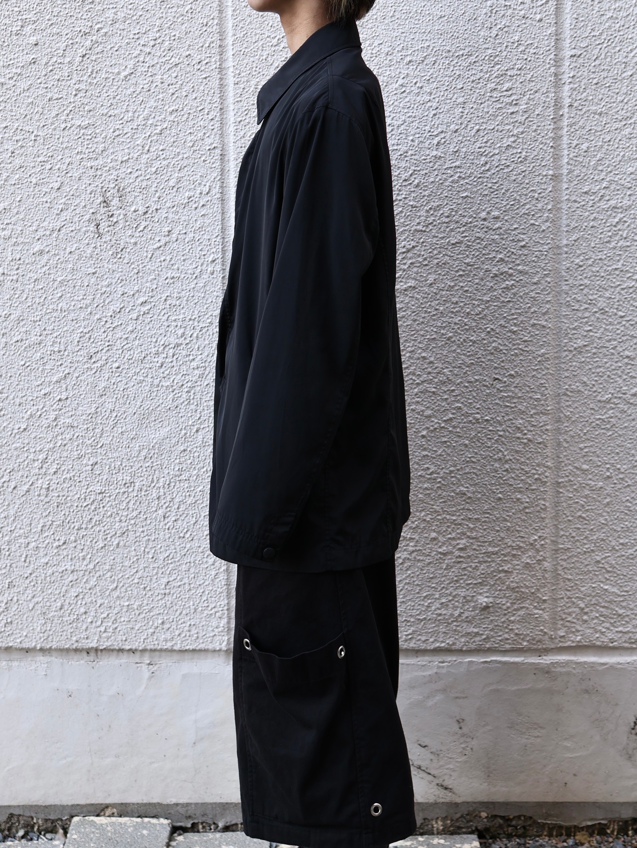 【armani collezioni】nylon fly front half coat