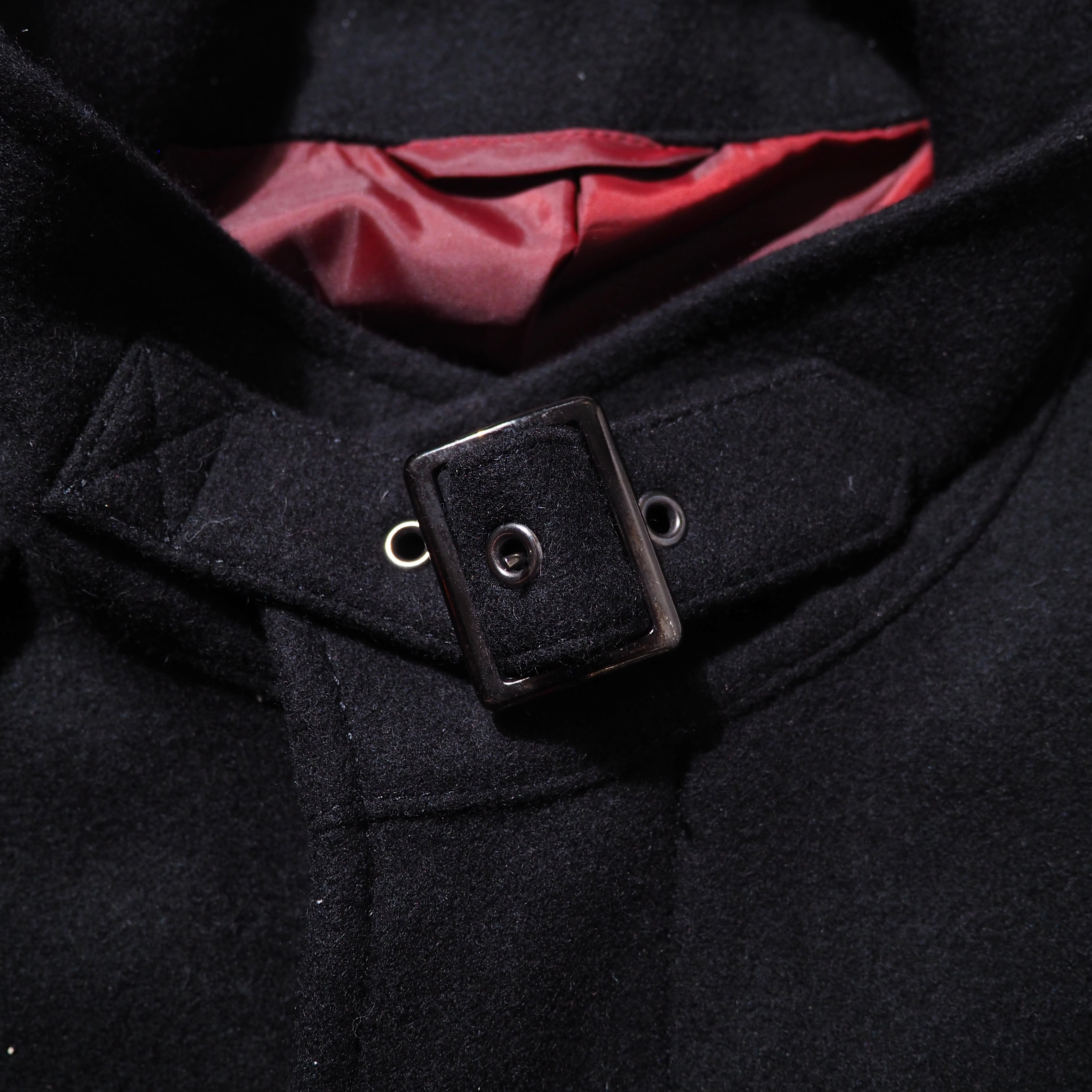 2000s ” PERSON'S ” deformation silhouette design Black wool coat