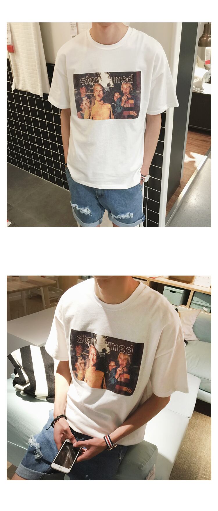 全2色 Tシャツ カットソー プリント カジュアル シンプル