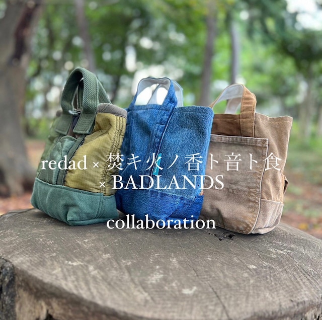 『redad × 焚キ火ノ香ト音ト食 × BADLANDS collaboration  tote bag』