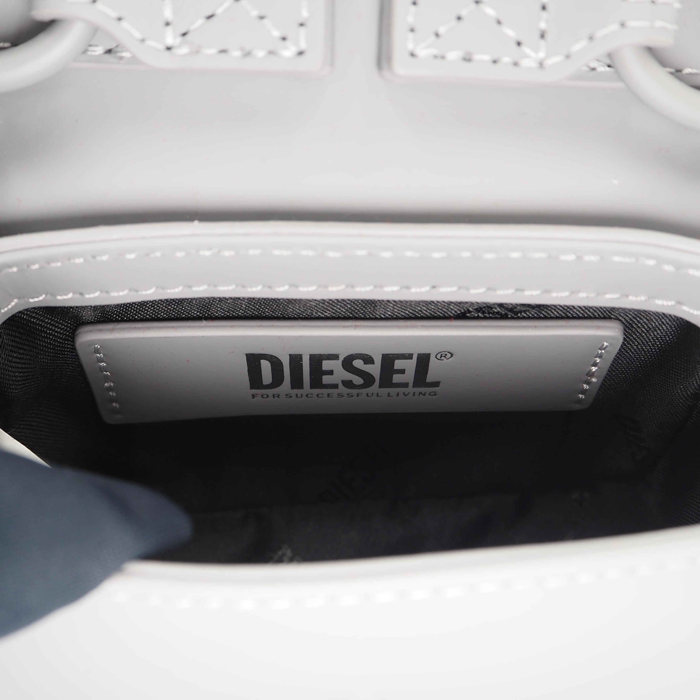 DIESEL 1DR XS ショルダーバッグ レザー グレー ディーゼル 付属品付き