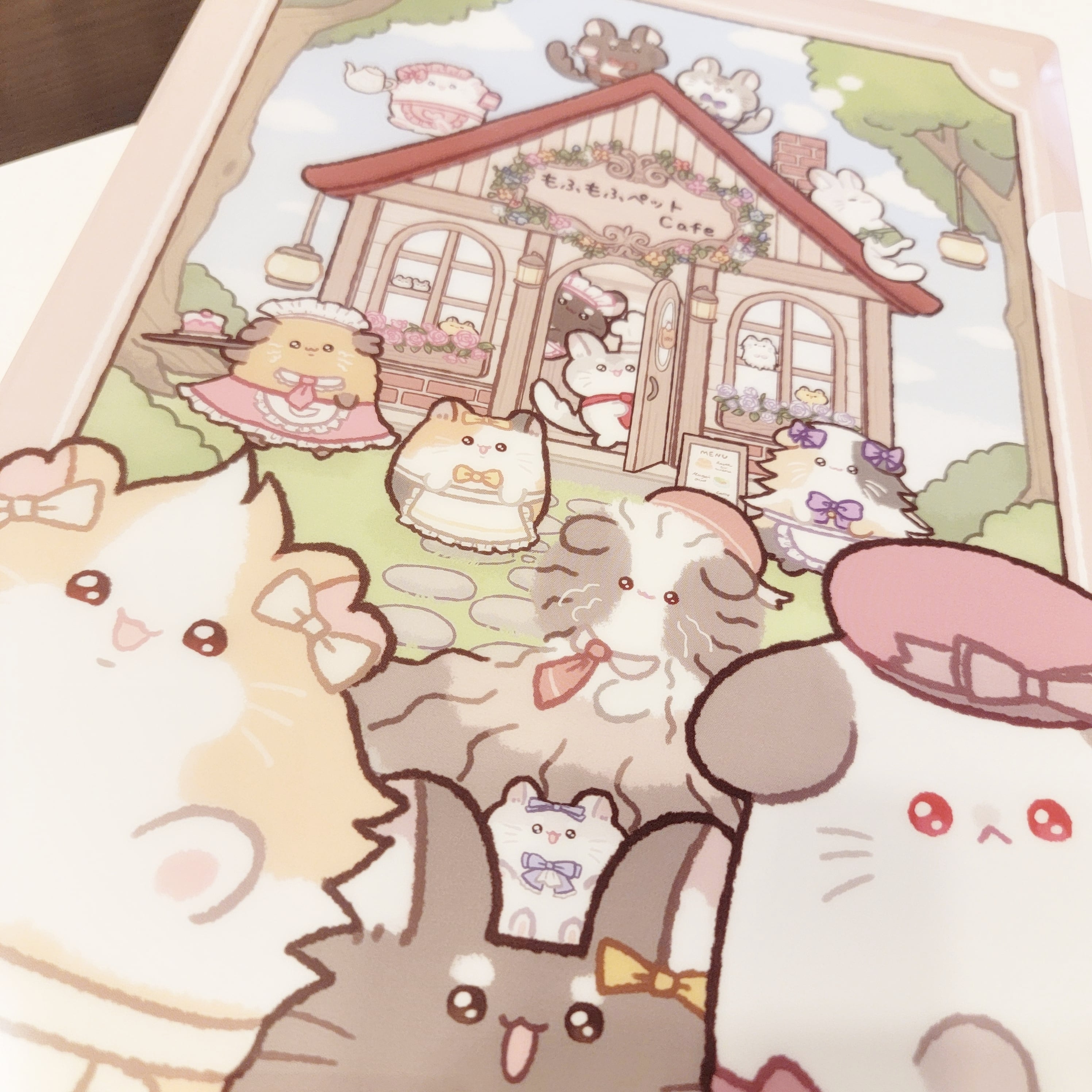 A4 クリアファイル 「もふもふペットCafe」 | mofucafe