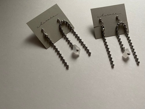 ballchain × crystalquartz pierce/earring（121