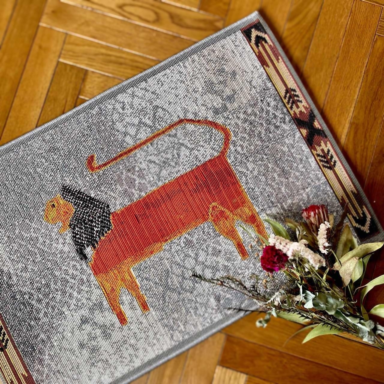 トゥーゴーマット LION｜ラグ 織りマット 綿 フロアマット 玄関