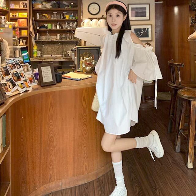 ワンピース レディース ミニワンピ オフショルダー ショート丈 ミニ丈