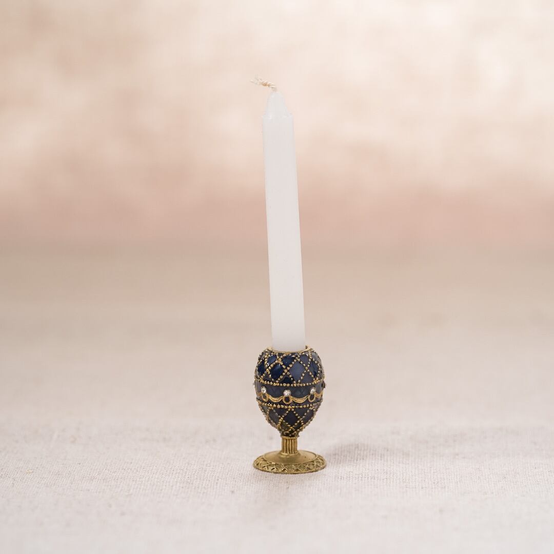 Faberge Collection: Candle Holder Blue | flemington