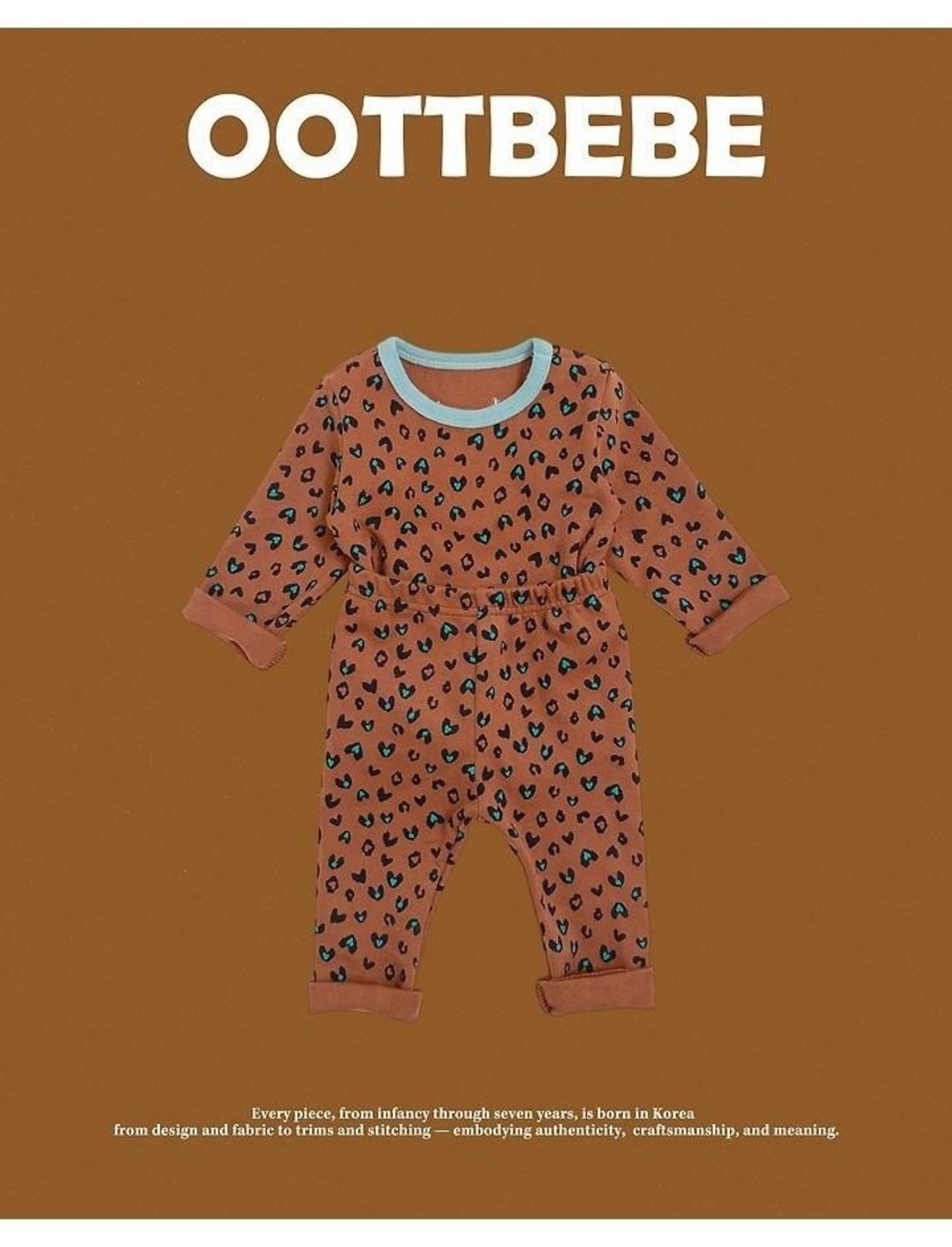 韓国子供服 / 26winter / oottbebe / ハートレオパードルームウェア / ベビー&キッズ / 冬服 *XS~XL*