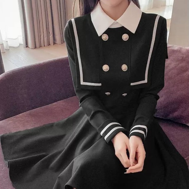 襟付き ミディアム ワンピース E 0691 Lilyange