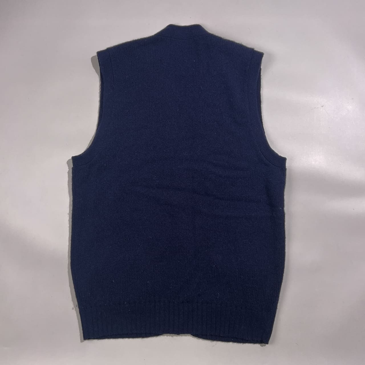 90s Polo by Ralph Lauren ポロ ラルフローレン 前開き ウール ニット ベスト L/ネイビー系 メンズ  ナイガイ ビンテージ