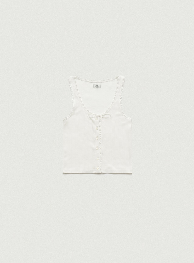 2月末発送 [The Barnnet] Ravioli Lace-Trim Tank Top_White 正規品 韓国ブランド 韓国通販 韓国代行 韓国ファッション ザ バーネット ザバーネット 日本 店舗