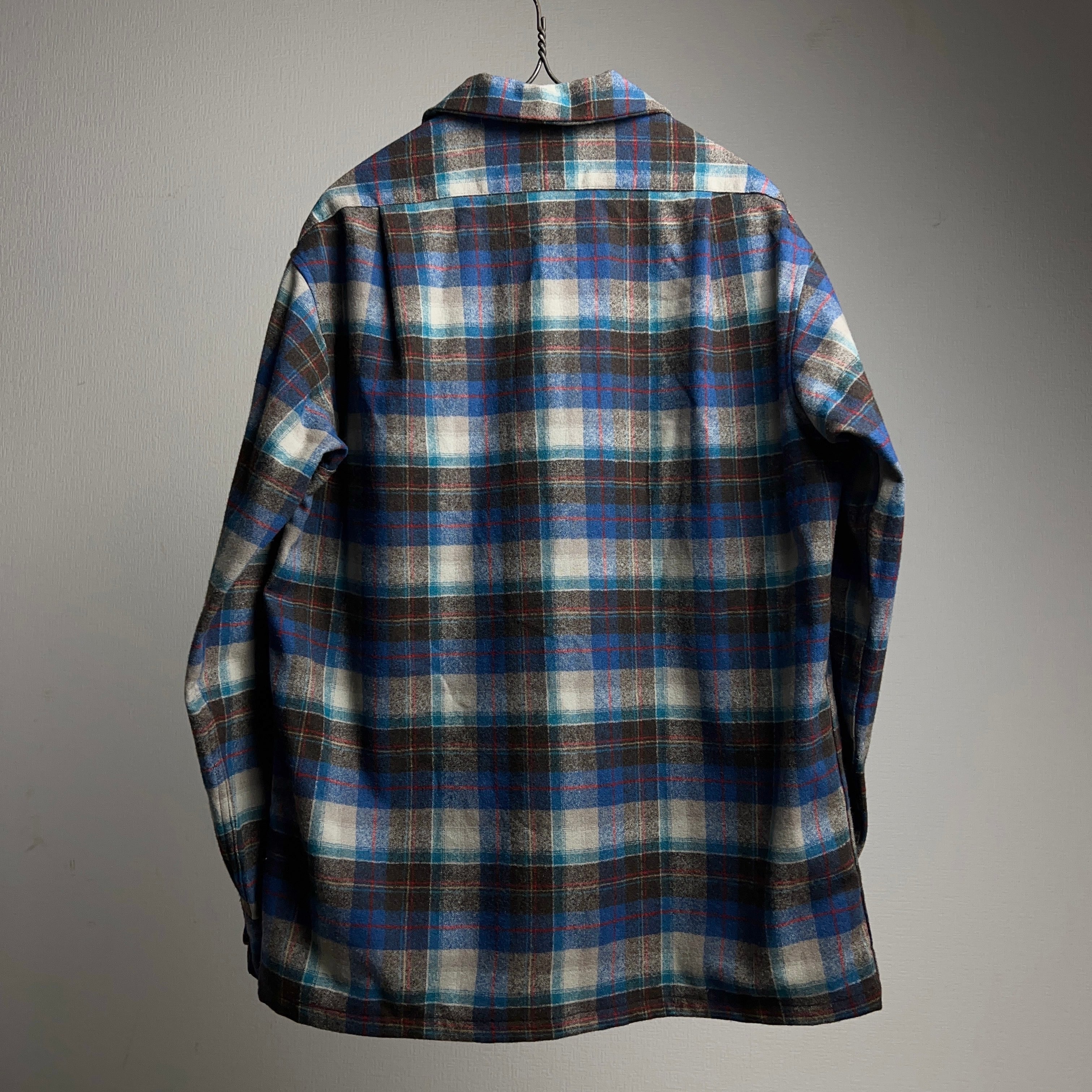 70's PENDLETON CHECK WOOL SHIRT SIZE M ペンドルトン チェック