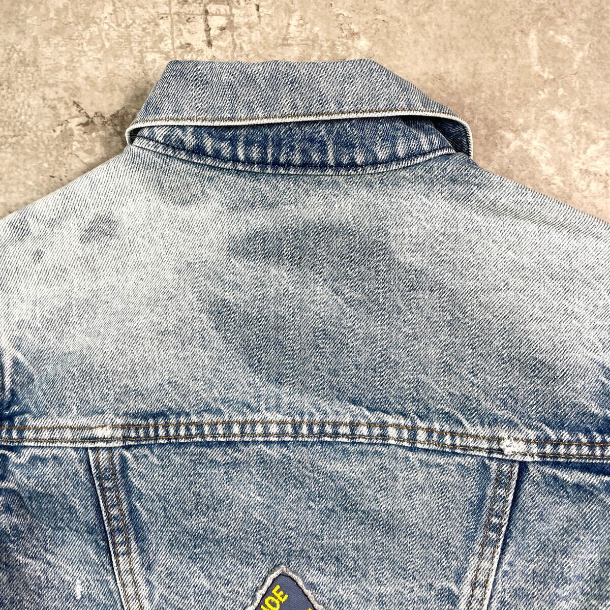 【USA製】 80s-90s リーバイス デニムジャケット 38R 縦落ち kids】90年代 Levi's リーバイス デニムジャケット 6~8歳相当 古着