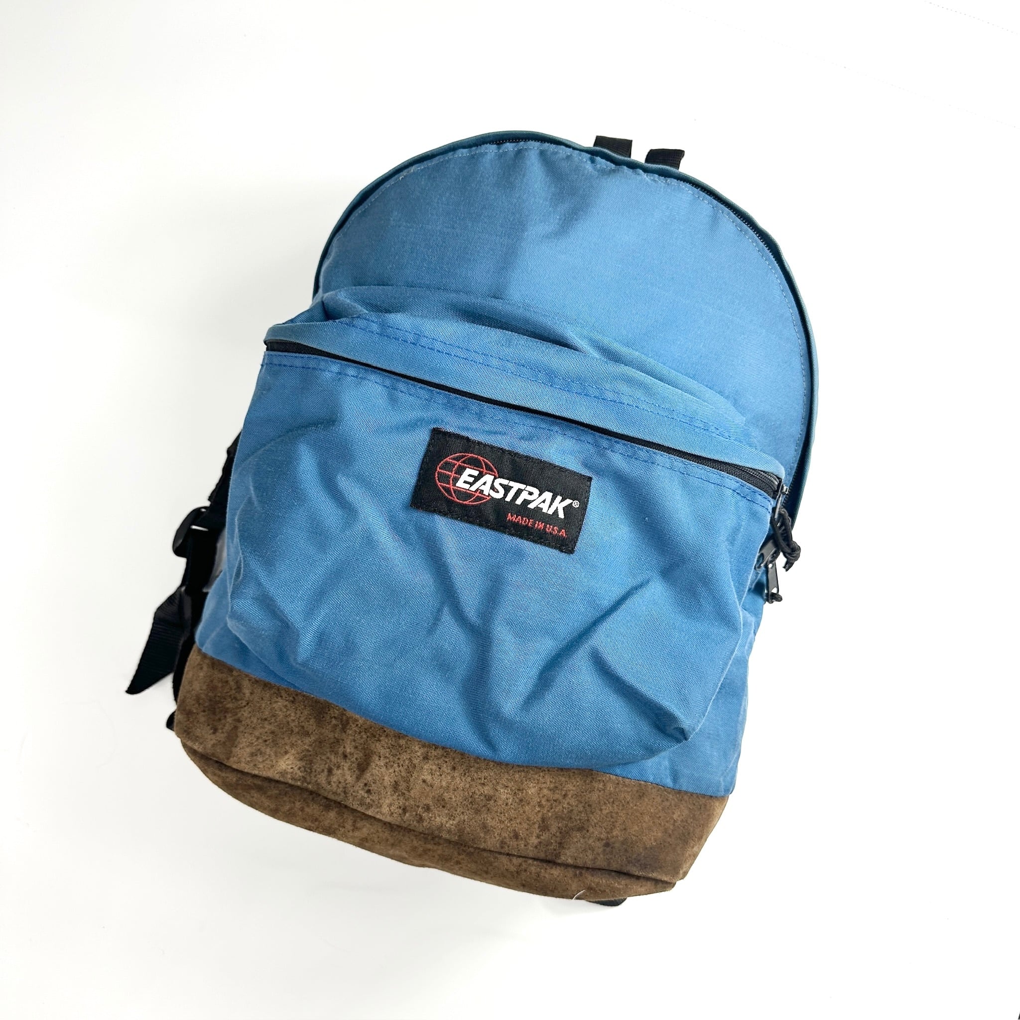 90s eastpak USA MADE leather bottom Backpack