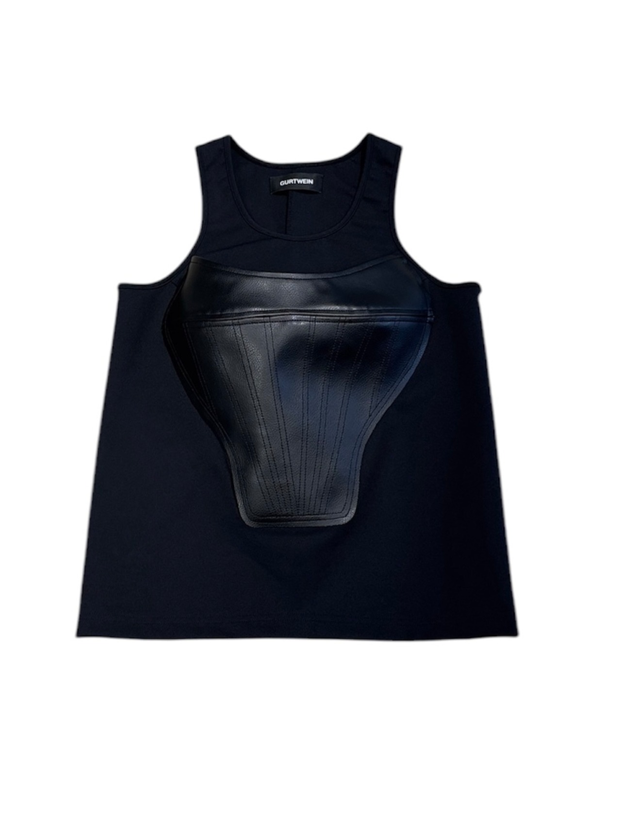 【25SS】GURTWEIN ガーウィン /  FAUX LEATHER CORSET PATCHED JURSEY TANK TOP / タンクトップ - 2