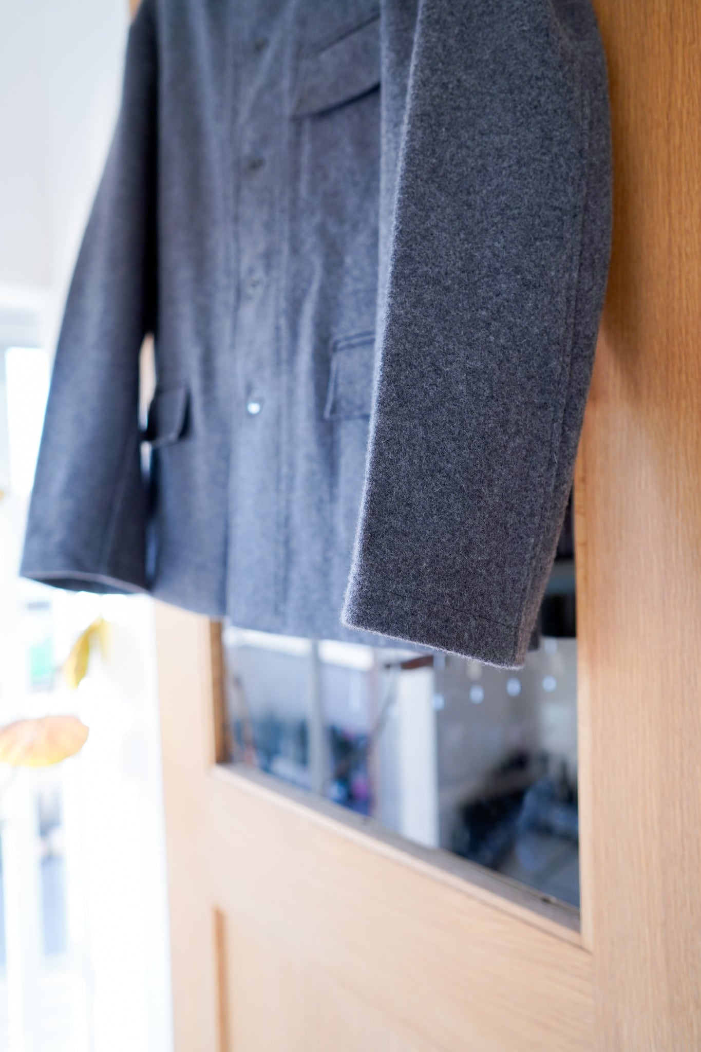 フレンチヴィンテージ　ウール　ファーマーズ　ジャケット DEADSTOCK】40-50s “Grey & Black” French Wool Farmers Jacket “With