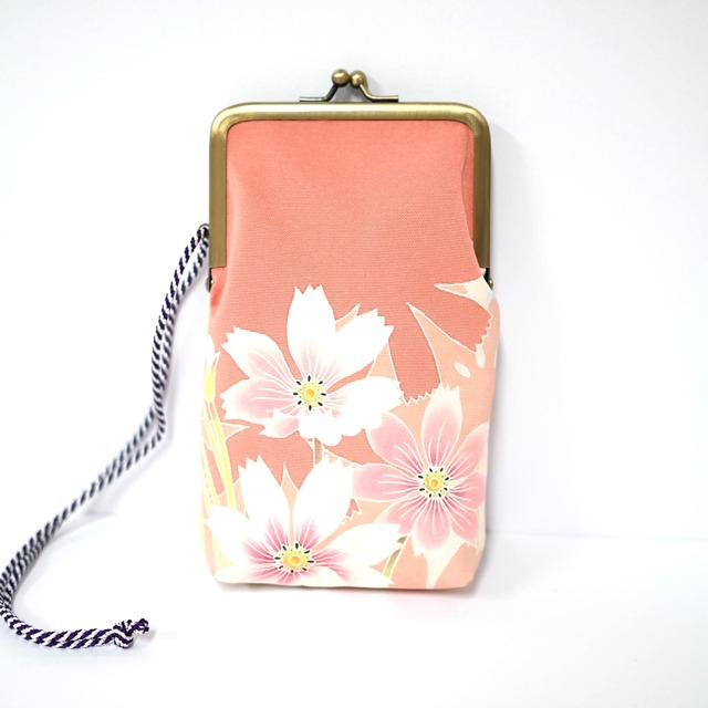 縦長がま口　秋桜