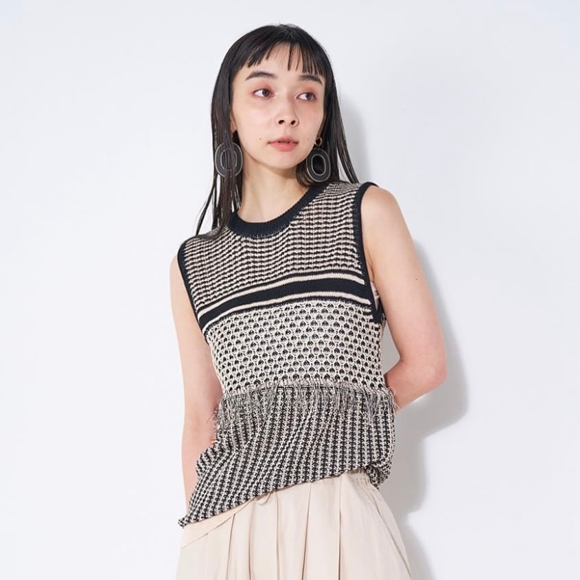 CHIGNON】JQ編ノースリーブニット | valance 福井｜レディース