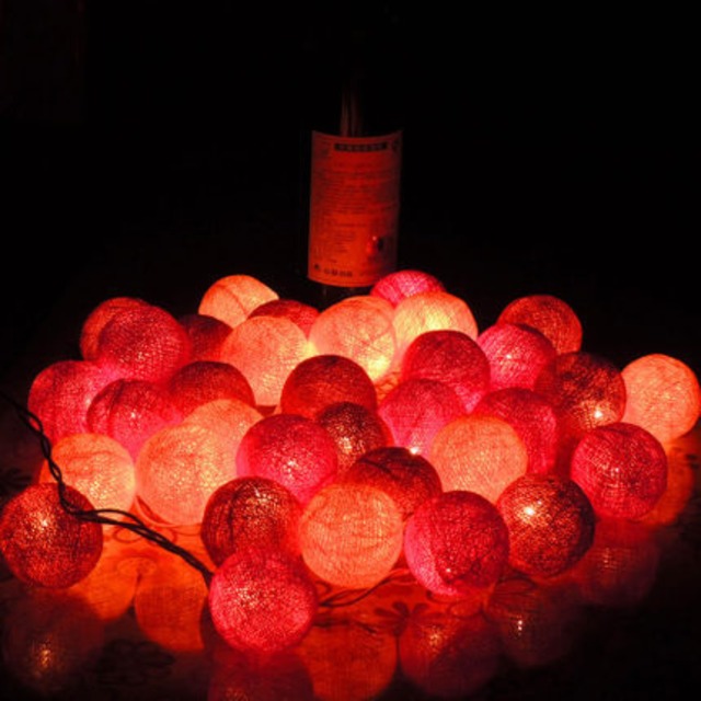 な Guirlande lumineuse LED 35 コットンボールストリングライトクリスマス宴会パーティーホームパティオ結婚式ロマンチックな装飾