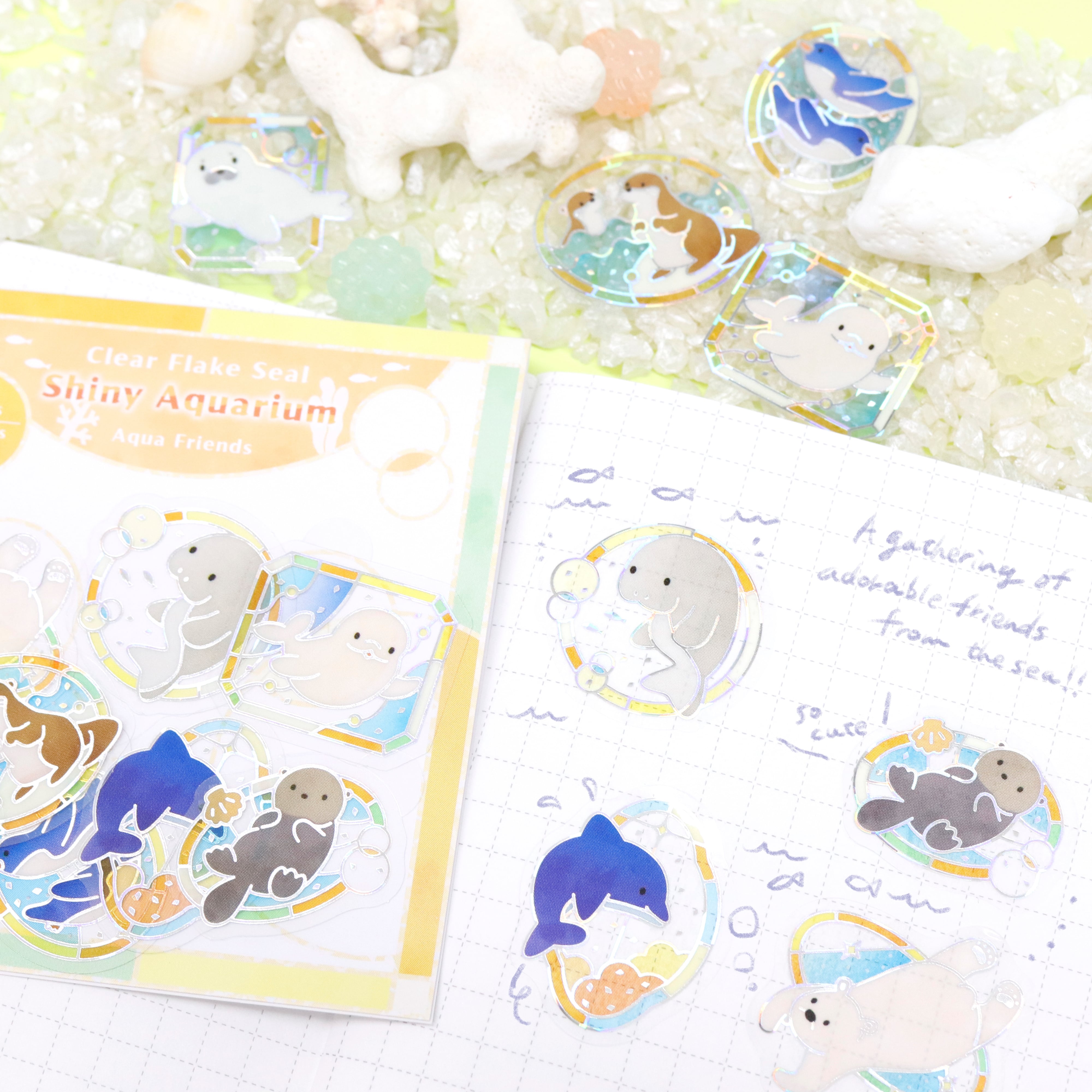 SAIEN☆Shiny Aquarium☆Aqua Friends☆クリアフレークシール☆Y-0044