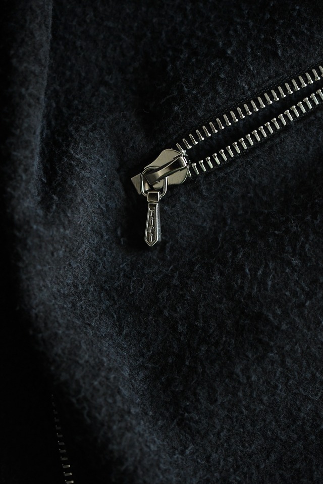 A.PRESSE / Vintage Silk Fleece Harf ZIP Jacket (Black)