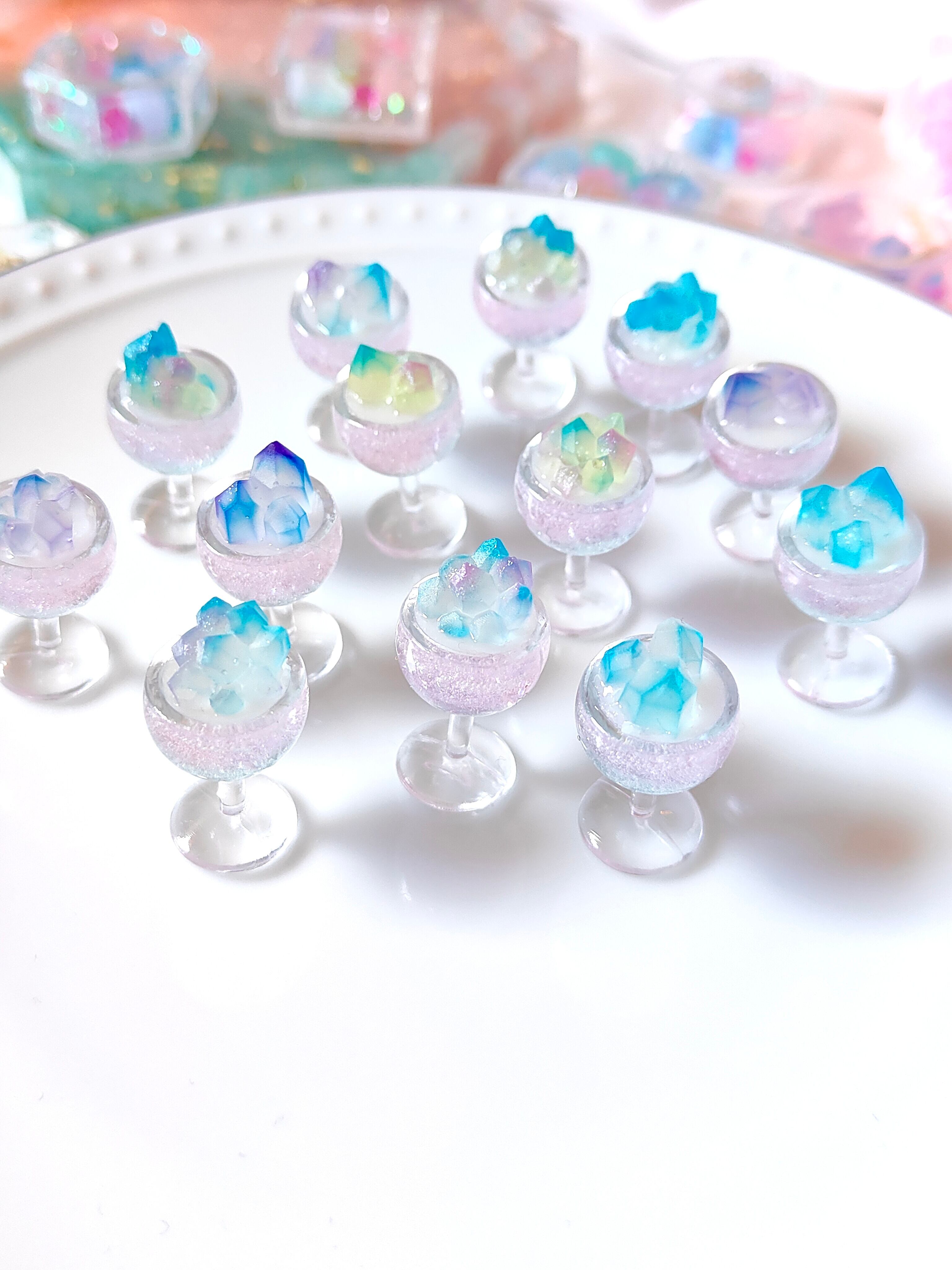 10.水面模様の琥珀糖BOX♡キーホルダー レジン 海塗り | Ruu＊Ruu