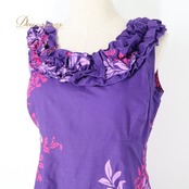 フラダンス 衣装 ワンピース ドレス パープル系 ハワイアンプリント アロハ フラ ダンス レッスン 練習 ノースリーブ フレアスカート フリル 華やか 鮮やか かわいい おしゃれ 上品 大人っぽい ピンク系 紫 ピンク 花柄 植物柄 フラダンス衣装 ハワイアン ドレス パーティー 夏祭り 大人用 レディース お出かけ 発表会 着心地 リゾートエレガント 刺繍 おしゃれ着 柄物 ビビッドカラー