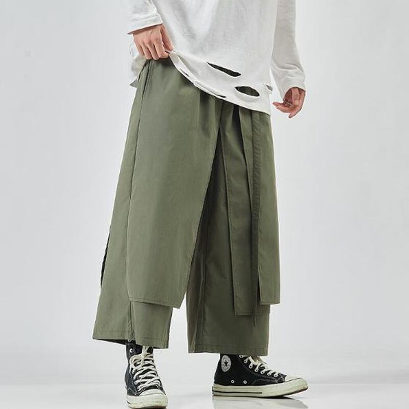 メンズ 袴パンツ ワイドパンツ ルーズカジュアル ストリート系 クール