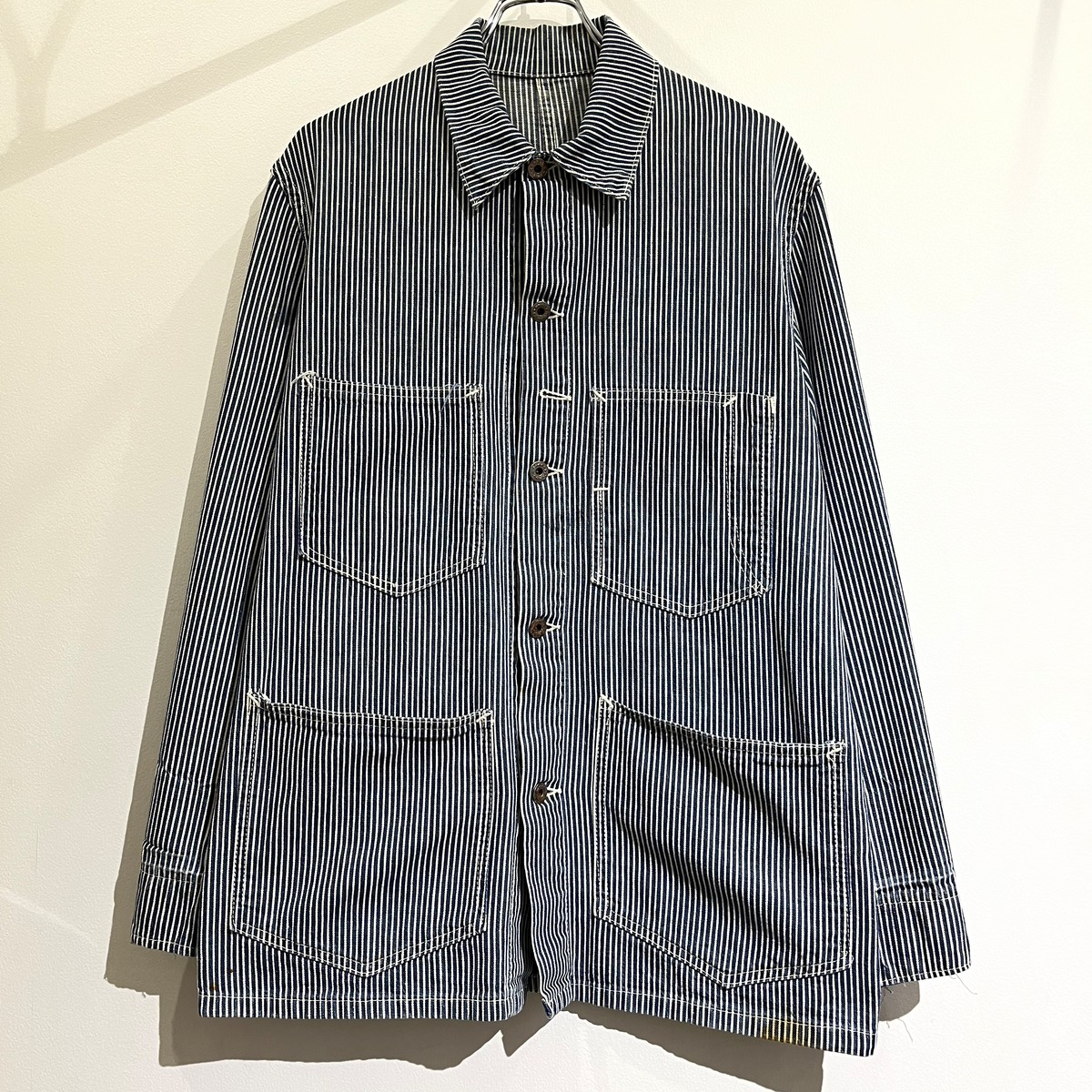 40s WWⅡ Hickory Coverall Laurel Button 40年代 ヒッコリー 