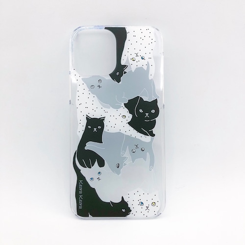 【iPhone13シリーズ4種】アクリルiPhoneケース CATS MONOTONE