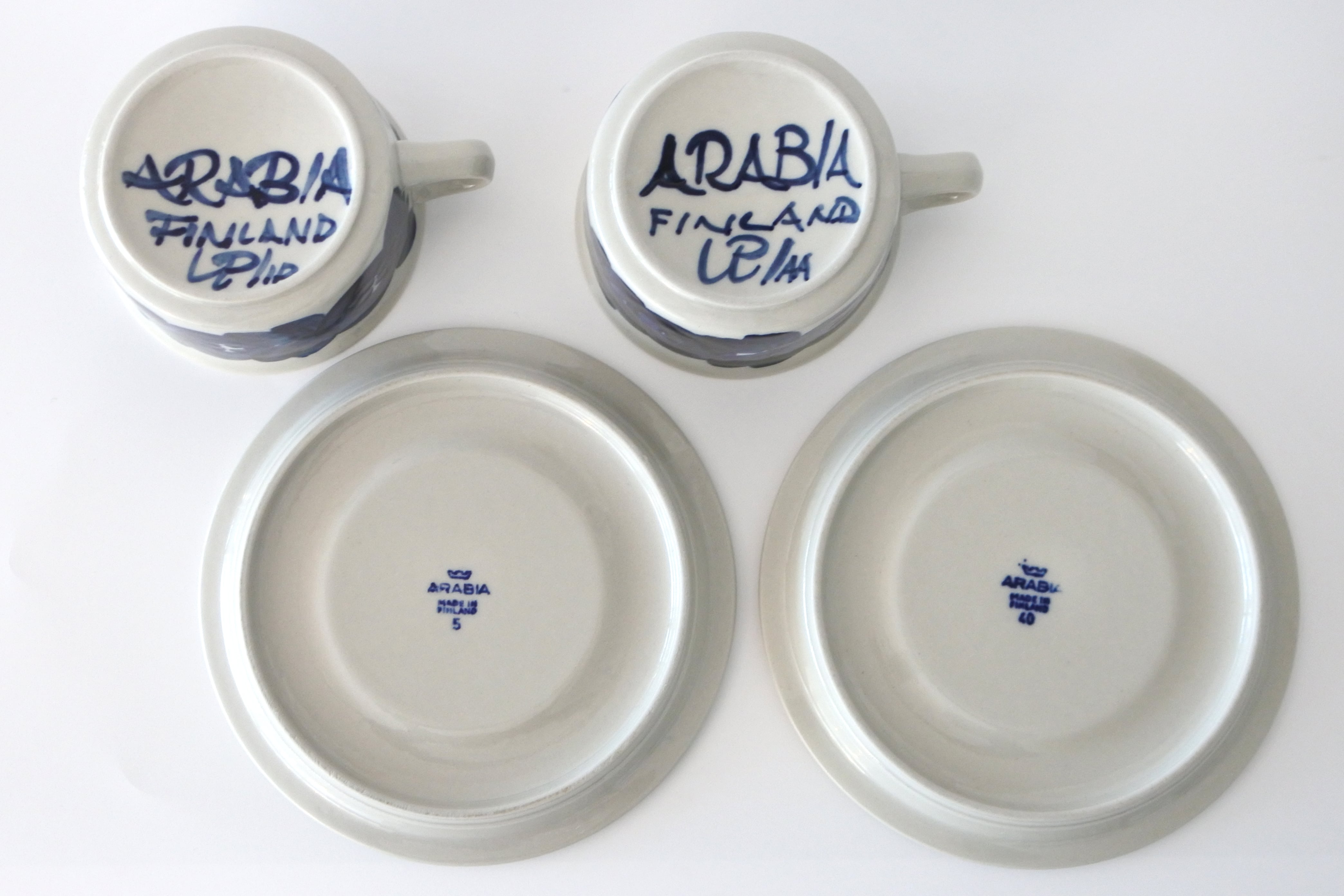 vintage ARABIA ANEMONE tea cup & saucer / ヴィンテージ アラビア