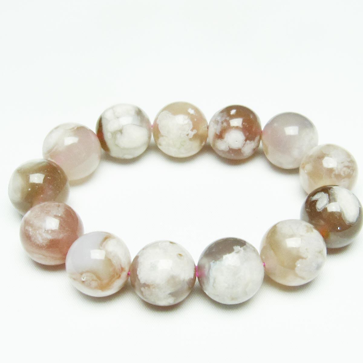 チェリーブロッサムアゲート ブレスレット 桜瑪瑙 18mm  111-24559
