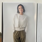 SINME ギャザーパンツ カーキ