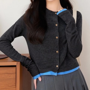 レイヤード風ニットカーディガン ・9633 レイヤード風ニットカーディガン ・9633