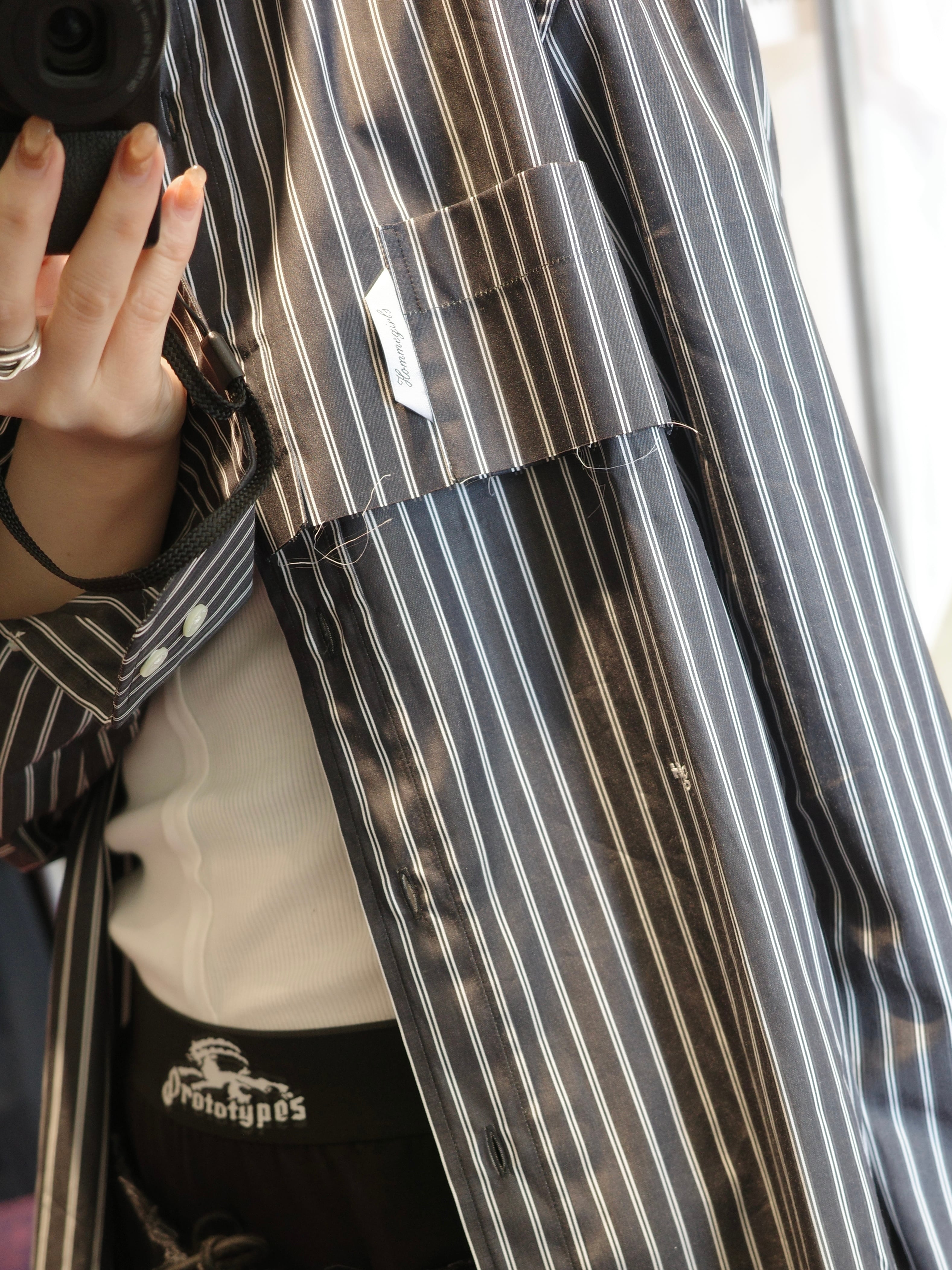 25AW】HOMME girls オムガールズ / LONG SLEEVE LAYERED SHIRT